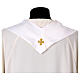 Casula mariana misto cotone ricamo oro azzurro con pietre s6