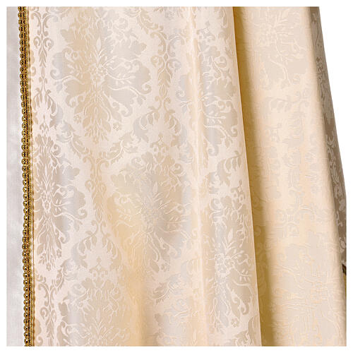 Ivory damask chasuble with Sacred Heart of Mary on the galloon 6