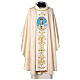 Ivory damask chasuble with Sacred Heart of Mary on the galloon s1