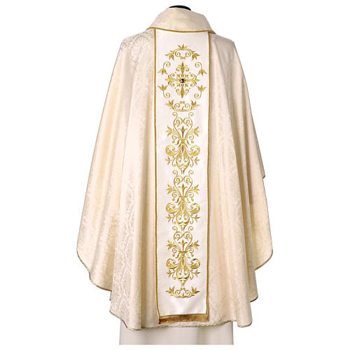 Chasuble couleur ivoire damassée galon Sacré-Cœur de Marie 7