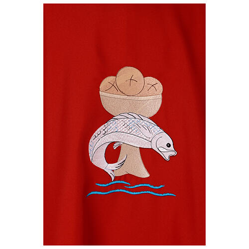 Chasuble with bread and fish embroidery, Alpha and Omega on the back 6