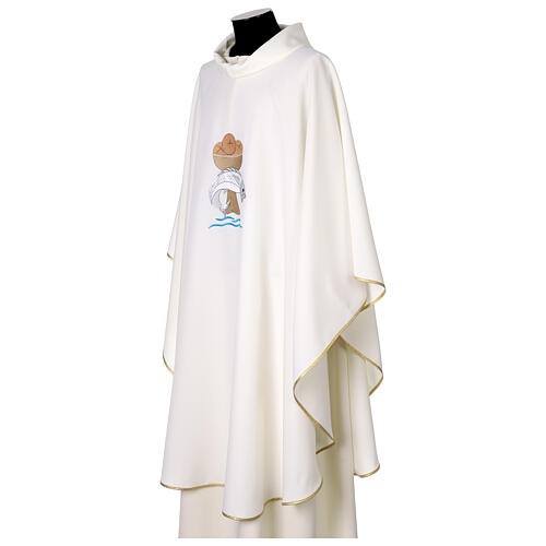 Chasuble with bread and fish embroidery, Alpha and Omega on the back 8