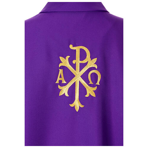 Chasuble with bread and fish embroidery, Alpha and Omega on the back 13