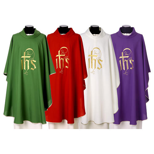 Chasuble with bread and fish embroidery, Alpha and Omega on the back 17