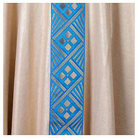 Chasuble dorée galon bleu ciel 100% lin