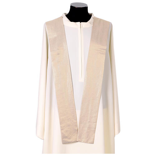 Chasuble dorée galon bleu ciel 100% lin 5