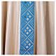 Chasuble dorée galon bleu ciel 100% lin s2