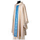 Chasuble dorée galon bleu ciel 100% lin s3