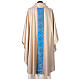 Chasuble dorée galon bleu ciel 100% lin s4