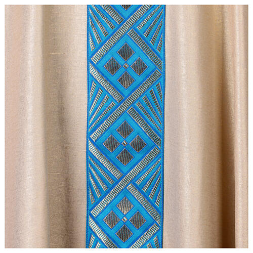 Casula oro gallone azzurro 100% Lino 2