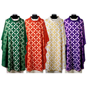 Modern chasuble with cross print by Vebi Confezioni