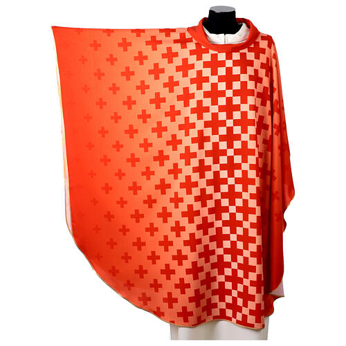 Modern chasuble with cross print by Vebi Confezioni 10