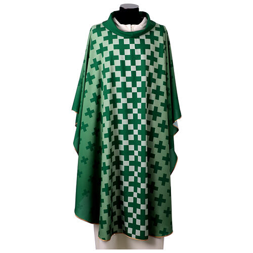 Casulla moderna impresión con cruces Vebi Confezioni 2