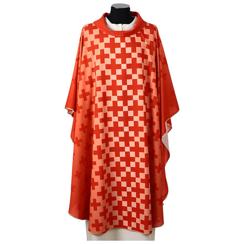 Casulla moderna impresión con cruces Vebi Confezioni 4