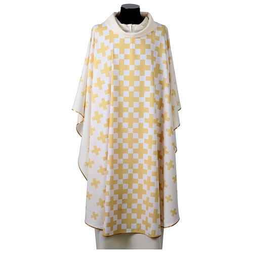 Casulla moderna impresión con cruces Vebi Confezioni 6