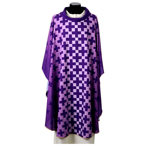 Casulla moderna impresión con cruces Vebi Confezioni 8