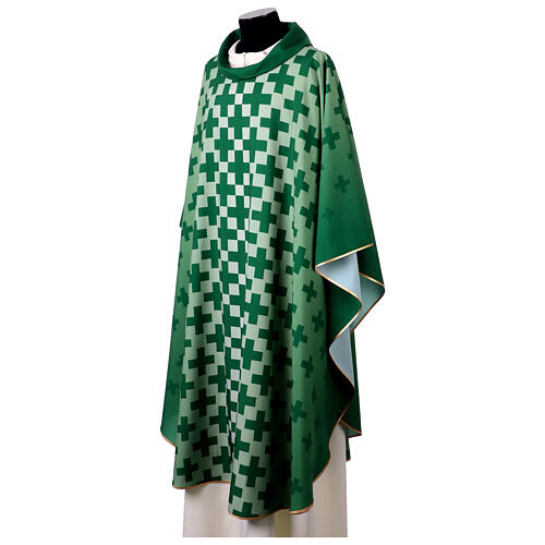 Casulla moderna impresión con cruces Vebi Confezioni 11