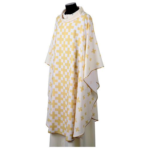 Casulla moderna impresión con cruces Vebi Confezioni 12