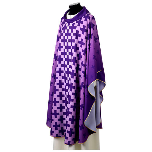 Casulla moderna impresión con cruces Vebi Confezioni 13