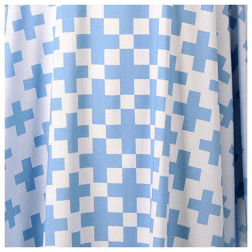Casula celeste stampa con croci blu Vebi Confezioni 2