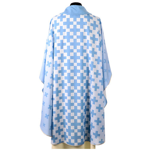 Casula celeste stampa con croci blu Vebi Confezioni 5