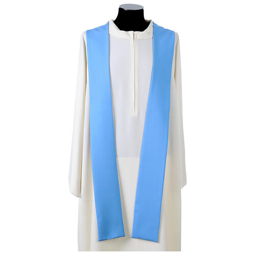 Light blue chasuble printed with blue crosses Vebi Confezioni 6