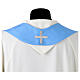 Light blue chasuble printed with blue crosses Vebi Confezioni s7
