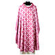 Pink chasuble with dark pink cross print by Vebi Confezioni s1