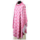 Pink chasuble with dark pink cross print by Vebi Confezioni s4