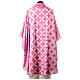 Pink chasuble with dark pink cross print by Vebi Confezioni s5