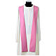 Pink chasuble with dark pink cross print by Vebi Confezioni s6