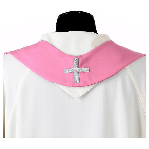 Chasuble rose impression croix rose foncé Vebi Confezioni 7