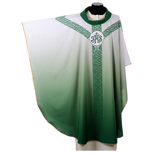Chasuble with IHS monogram and floral pattern by Vebi Confezioni 2