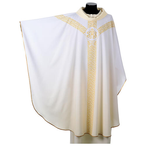 Chasuble with IHS monogram and floral pattern by Vebi Confezioni 6
