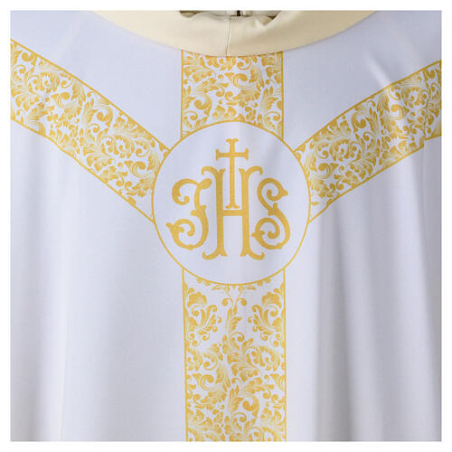 Chasuble with IHS monogram and floral pattern by Vebi Confezioni 7