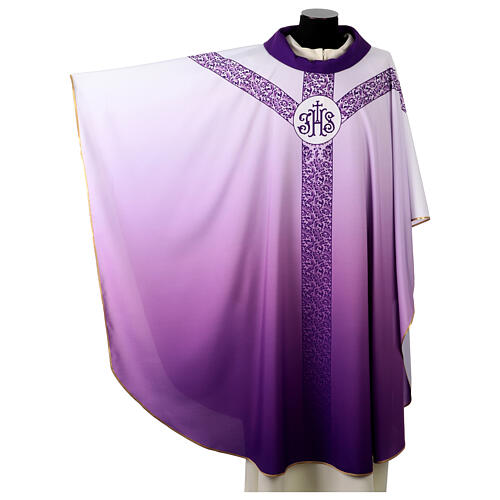 Chasuble with IHS monogram and floral pattern by Vebi Confezioni 8