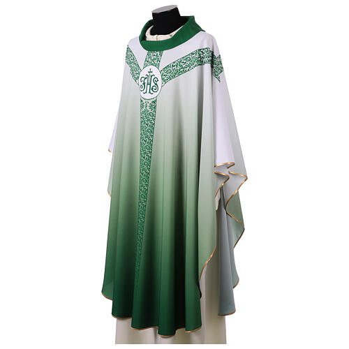 Chasuble with IHS monogram and floral pattern by Vebi Confezioni 10