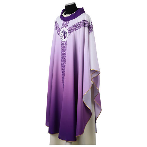Chasuble with IHS monogram and floral pattern by Vebi Confezioni 13