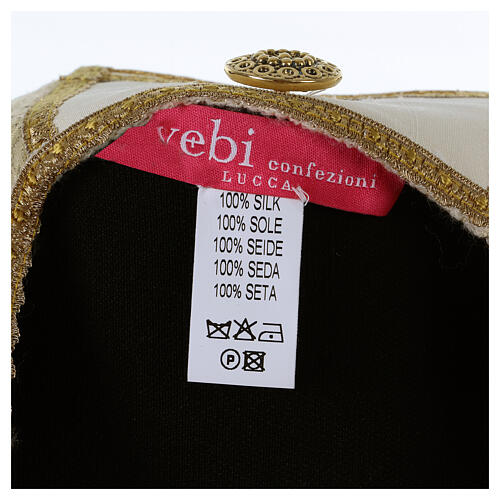 Golden silk chasuble with Sardinian coral embroidery by Vebi Confezioni 13