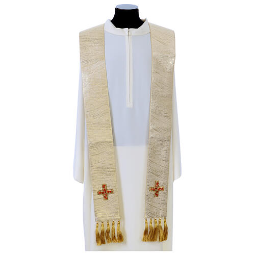 Golden silk chasuble with Sardinian coral embroidery by Vebi Confezioni 14