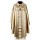 Golden silk chasuble with Sardinian coral embroidery by Vebi Confezioni s1