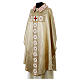 Golden silk chasuble with Sardinian coral embroidery by Vebi Confezioni s4