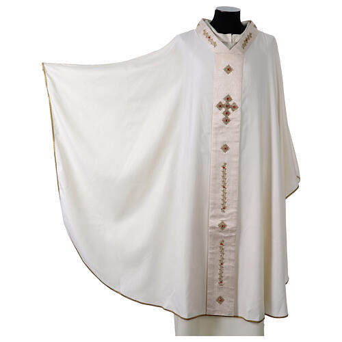 Como silk chasuble with crosses and crystals by Vebi Confezioni 3