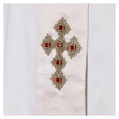 Como silk chasuble with crosses and crystals by Vebi Confezioni 6