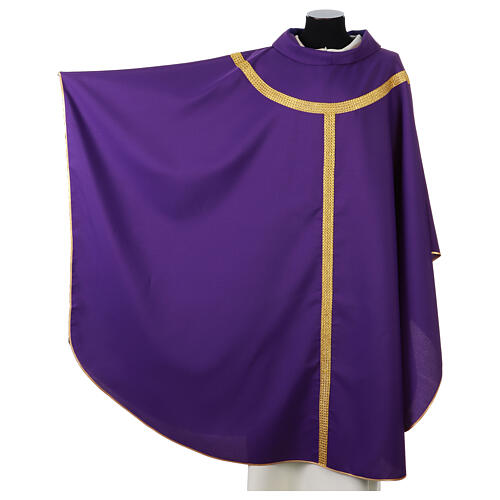 Chasuble with gold palio trim in polyester Vebi Confezioni 8