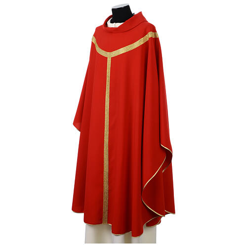 Chasuble with gold palio trim in polyester Vebi Confezioni 11