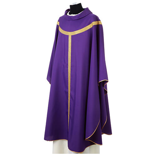 Chasuble with gold palio trim in polyester Vebi Confezioni 13
