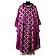Purple chasuble with cross print by Vebi Confezioni s1