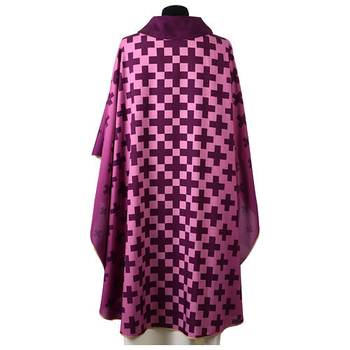 Chasuble couleur pourpre impression avec croix Vebi Confezioni 5