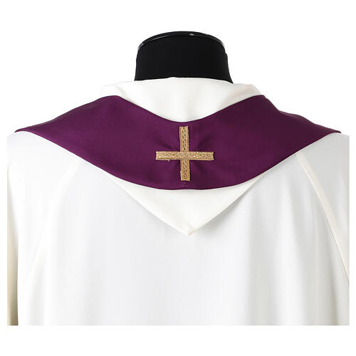 Casula color morello stampa con croci Vebi Confezioni 7